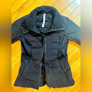Luluemon, black, down for it all (detachable) hooded jacket, sz 8